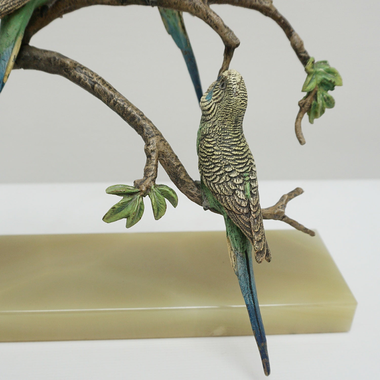 Art Deco Cold Painted Bronze Sculpture of Budgerigars - Jeroen Markies Art Deco