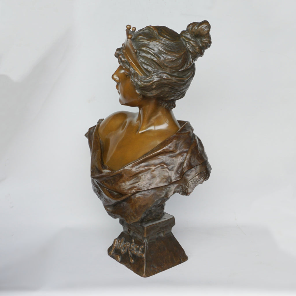 'Lucréce' by Emmanuel Villanis - Bronze Bust - Art deco bronze sculpture - Jeroen Markies Art Deco