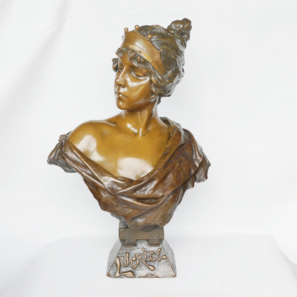 'Lucréce' by Emmanuel Villanis - Bronze Bust - Art deco bronze sculpture - Jeroen Markies Art Deco