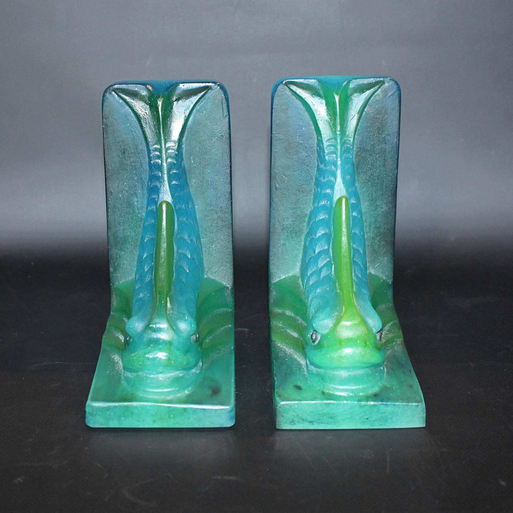 Amalric Walter pate de verre bookends by August Houillon circa 1930