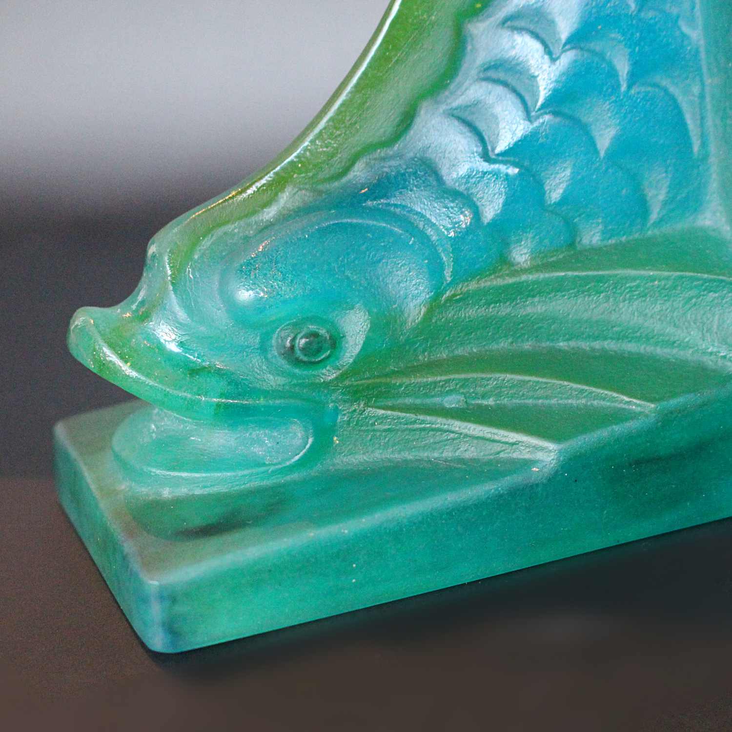 Amalric Walter pate de verre bookends by August Houillon circa 1930