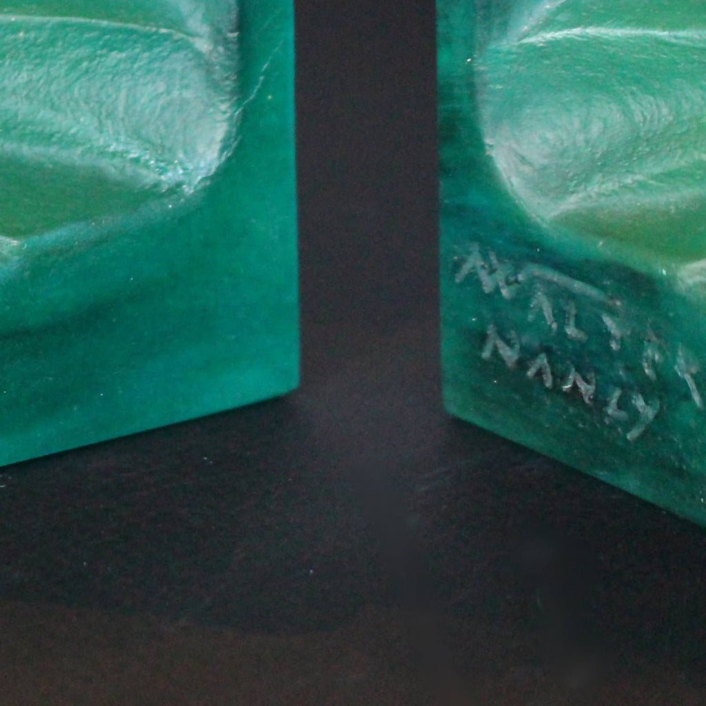 Amalric Walter pate de verre bookends by August Houillon circa 1930