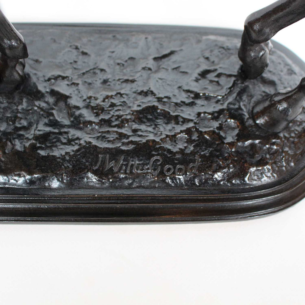 John Willis Good The Tired Hunter bronze sculpture circa 1875