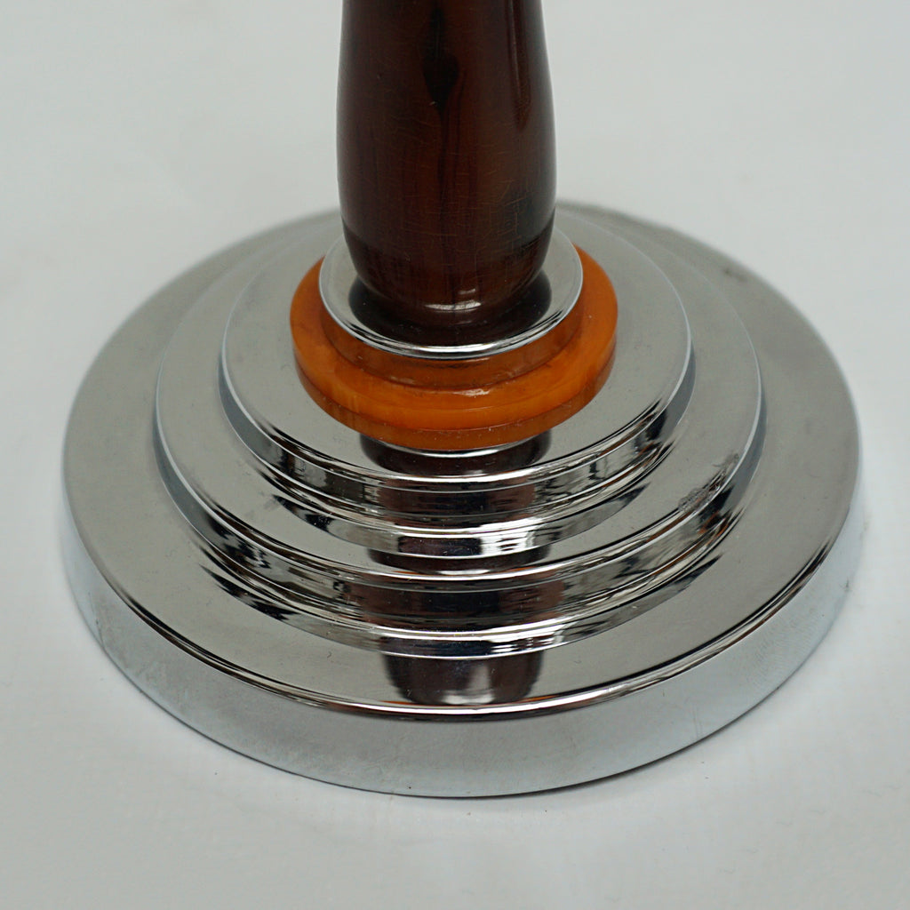Pair of Vintage Art Deco Bakelite and Chromed Metal Candlesticks - Jeroen Markies Art Deco