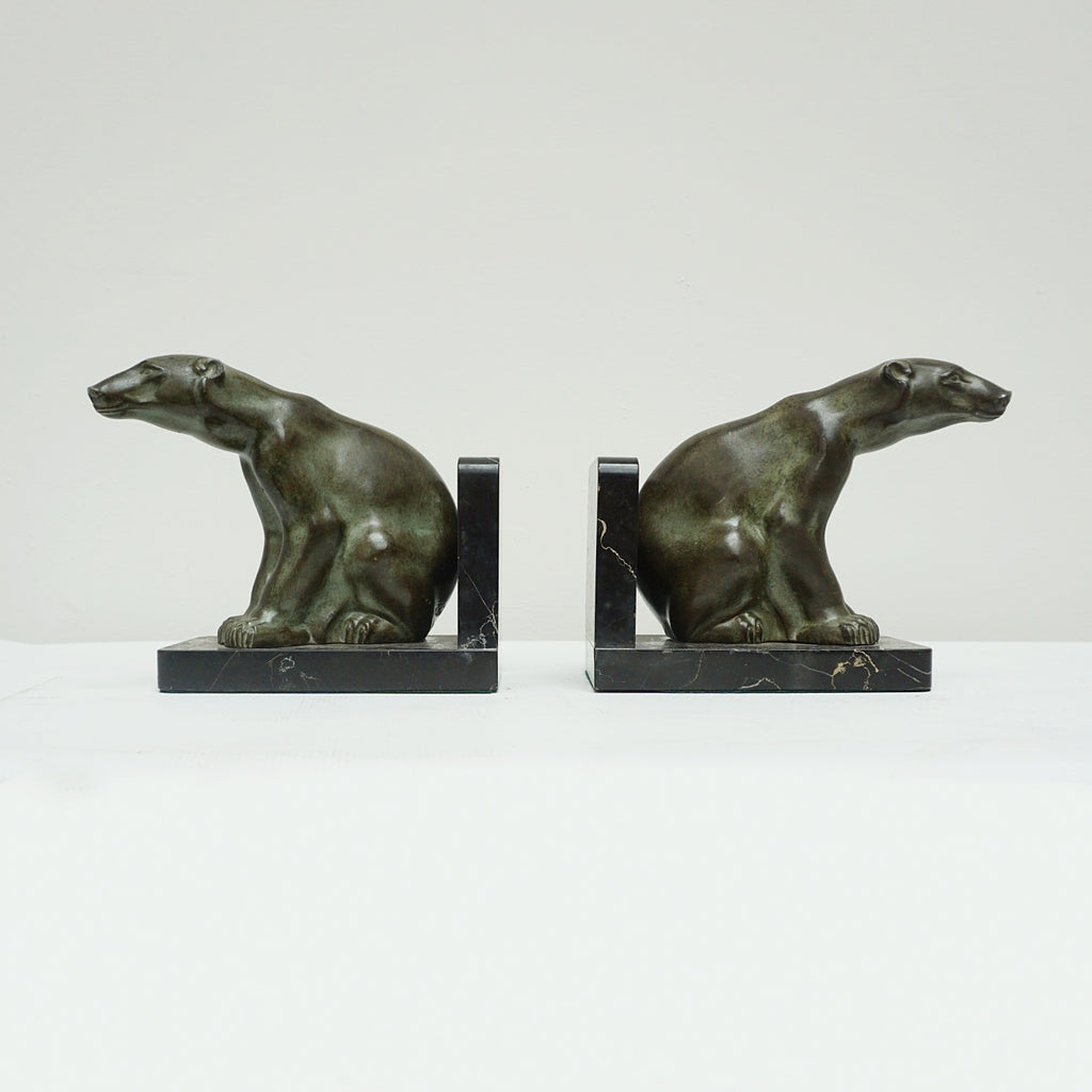 Art Deco Bookends - Polar Bears - 1930's - French - Jeroen Markies Art Deco Furniture