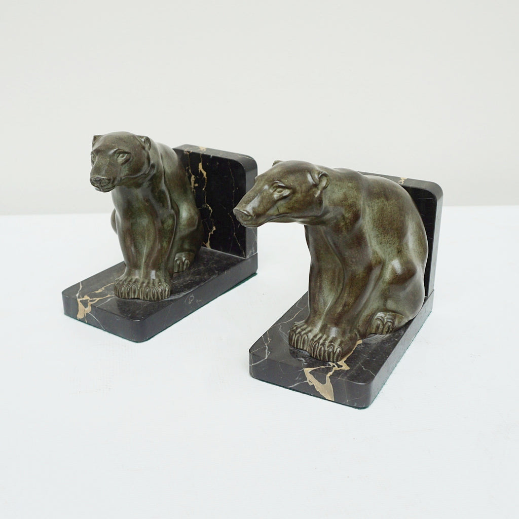 Art Deco Bookends - Polar Bears - 1930's - French - Jeroen Markies Art Deco Furniture