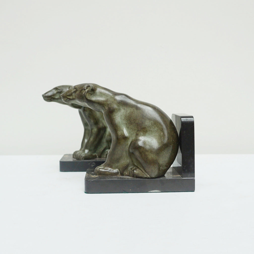 Art Deco Bookends - Polar Bears - 1930's - French - Jeroen Markies Art Deco Furniture