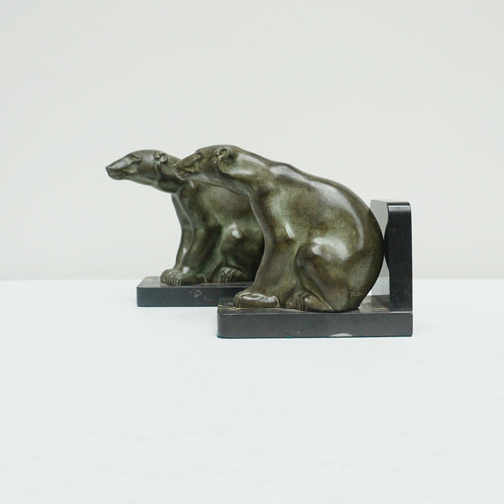 Art Deco Bookends - Polar Bears - 1930's - French - Jeroen Markies Art Deco Furniture