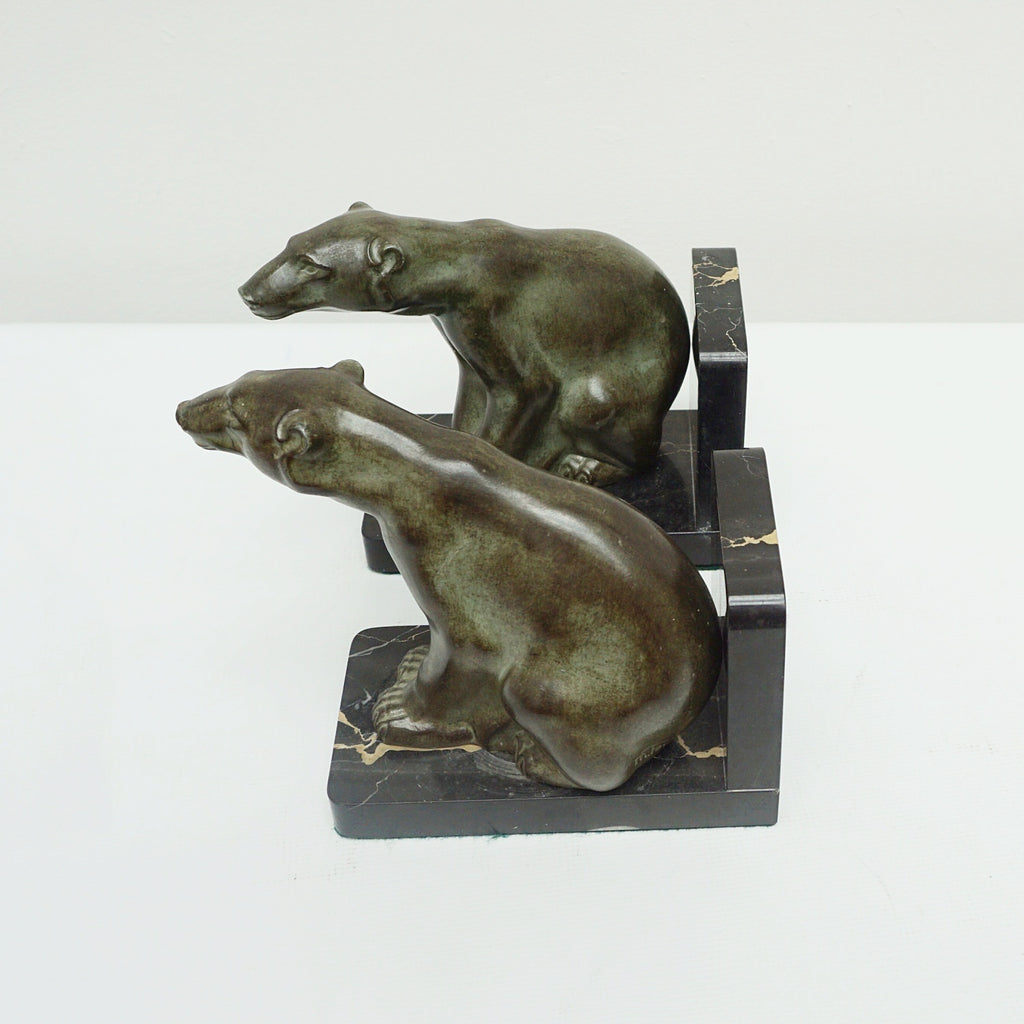 Art Deco Bookends - Polar Bears - 1930's - French - Jeroen Markies Art Deco Furniture