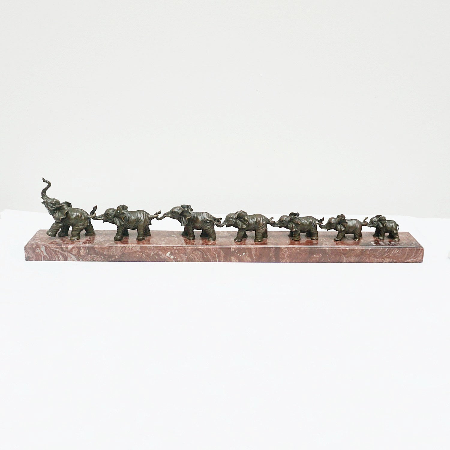 Contemporary Bronze Sculpture of a Herd of Elephants - Jeroen Markies Art Deco