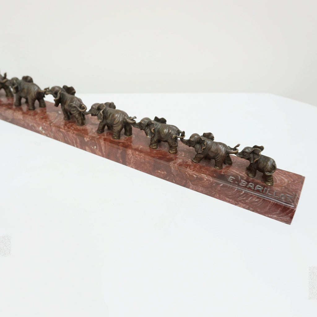 Contemporary Bronze Sculpture of a Herd of Elephants - Jeroen Markies Art Deco