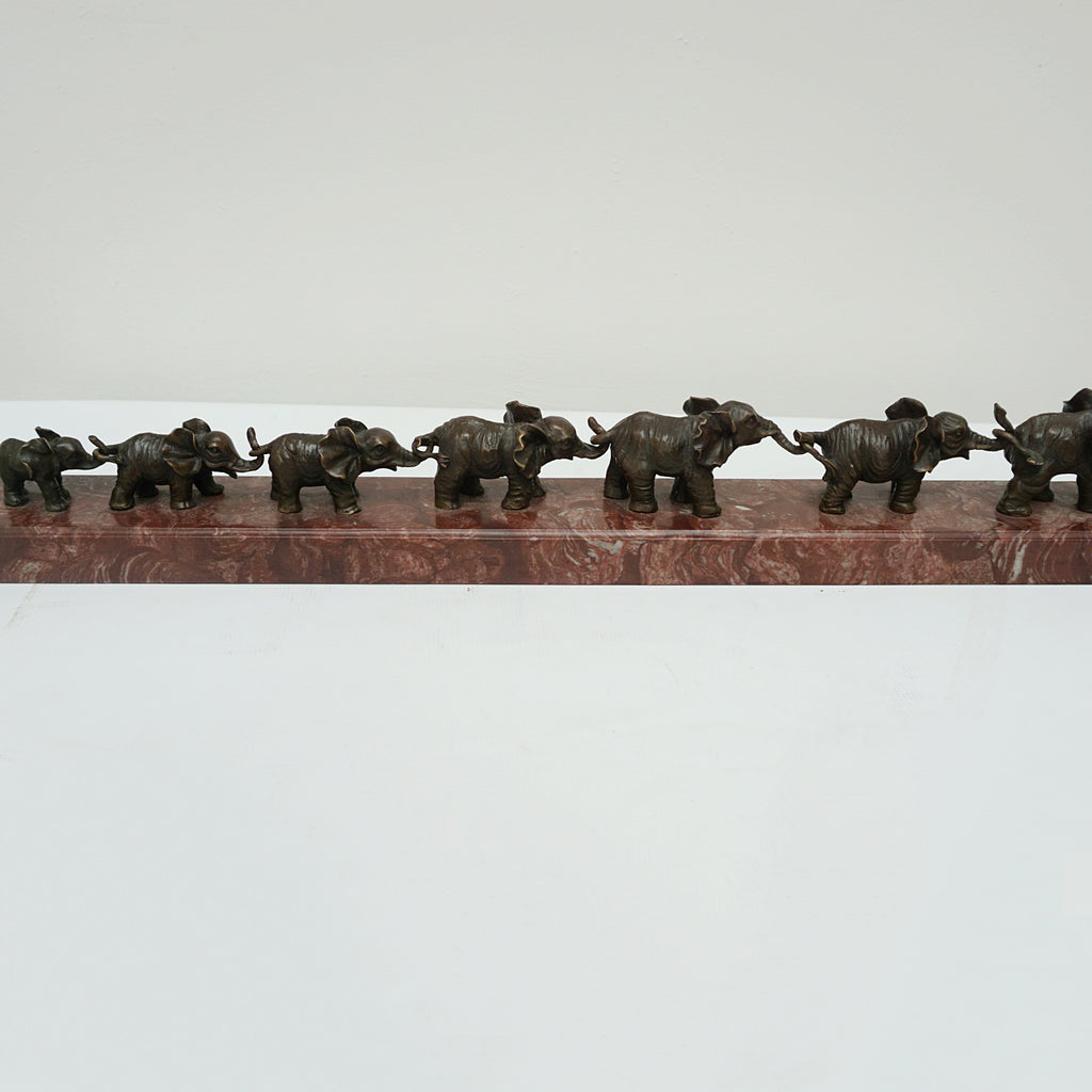 Contemporary Bronze Sculpture of a Herd of Elephants - Jeroen Markies Art Deco