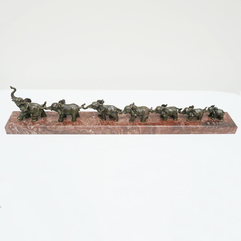 Contemporary Bronze Sculpture of a Herd of Elephants - Jeroen Markies Art Deco