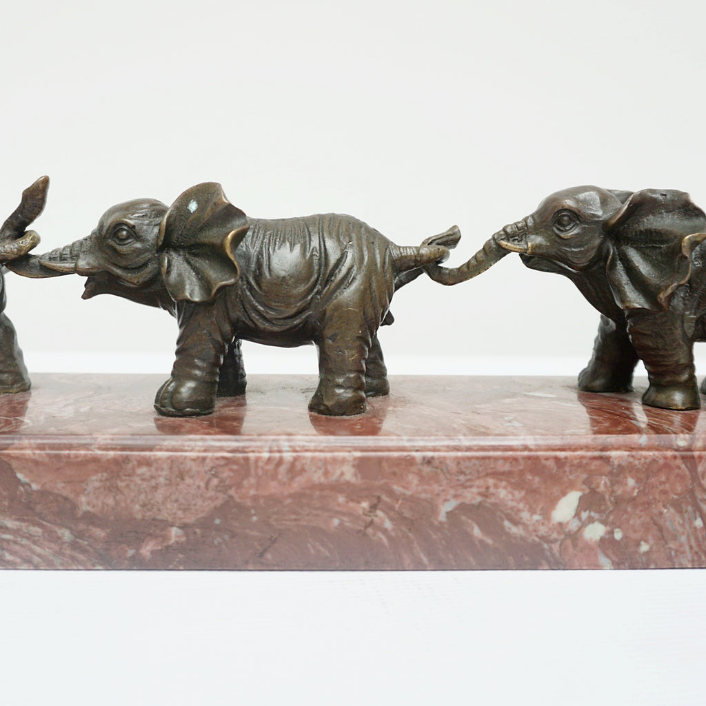 Contemporary Bronze Sculpture of a Herd of Elephants - Jeroen Markies Art Deco