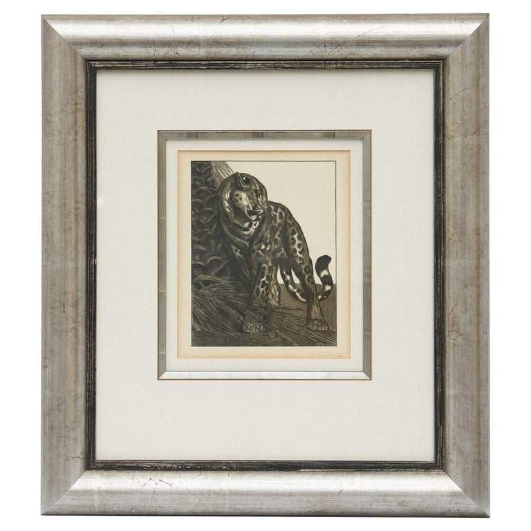 Leopard Rubbing Against a Tree