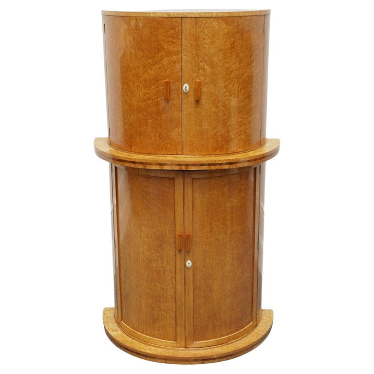 Vintage Art Deco Birdseye Maple Drinks Cabinet - Jeroen Markies Art Deco