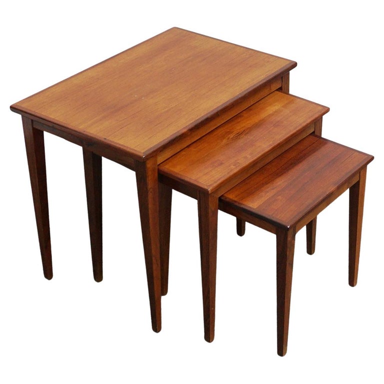 Mid-Century Modern Nest of Three Tables Danish Circa 1950 - Jeroen Markies Art Deco