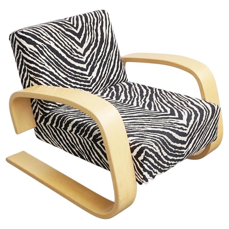 Alvar Aalto - Tank Chair - by Artek - Zebra Fabric - Jeroen Markies Art Deco Furniture