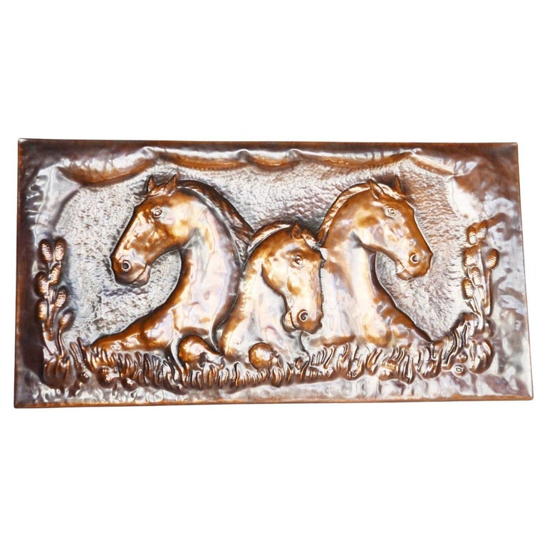Race Horse Copper Large Plaque