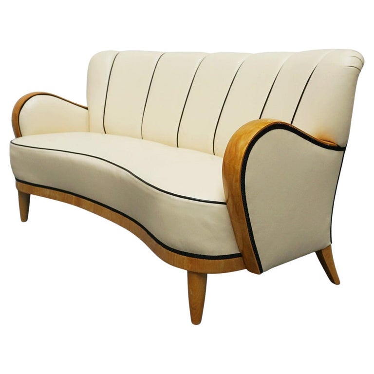 1930's Vintage Swedish Curved Sofa - Jeroen Markies Art Deco
