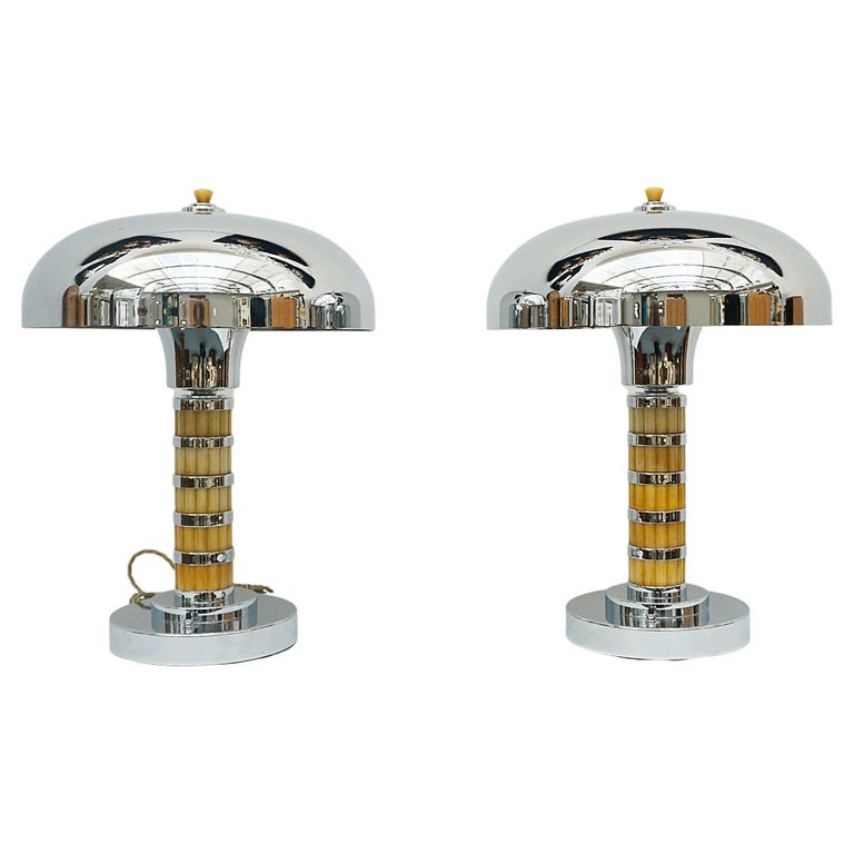 Vintage Bakelite and Chromed Metal Art Deco Lamps -Jeroen Markies Art Deco