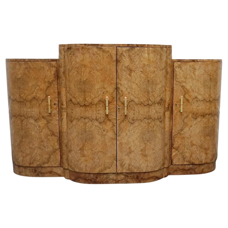 Harry & Lou Epstein Cocktail Sideboard English Circa 1935-Burr Walnut-Art-Deco-Cocktail-Bar-Jeroen Markies Art Deco