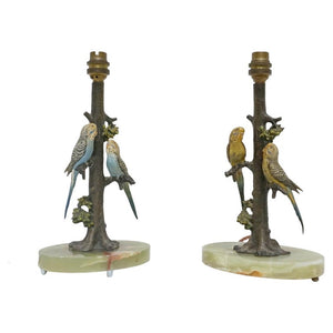 Pair of Budgerigar Table Lamps