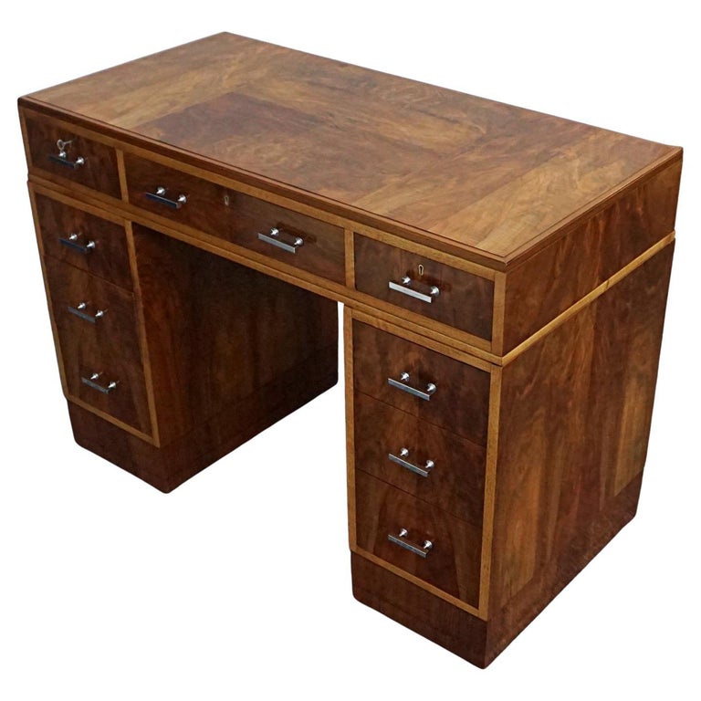 Vintage Furniture-Vintage Art Deco Furniture-Vintage Heals Desk-Walnut Desk Antiques - Jeroen Markies Art Deco