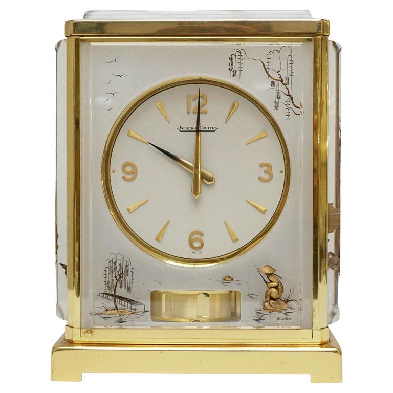Vintage clocks - original Jaeger LeCoultre Marina Atmos - White lucite vintage clock - Jeroen Markies Art Deco