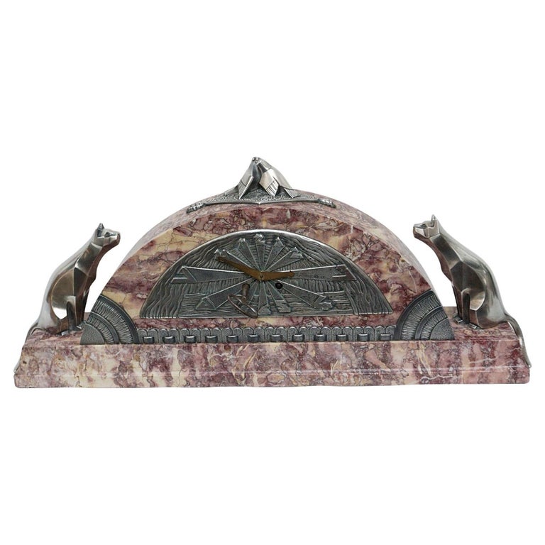 Mantle Clock with Garnitures