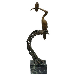 'Two Birds Perched Upon A Tree Trunk'