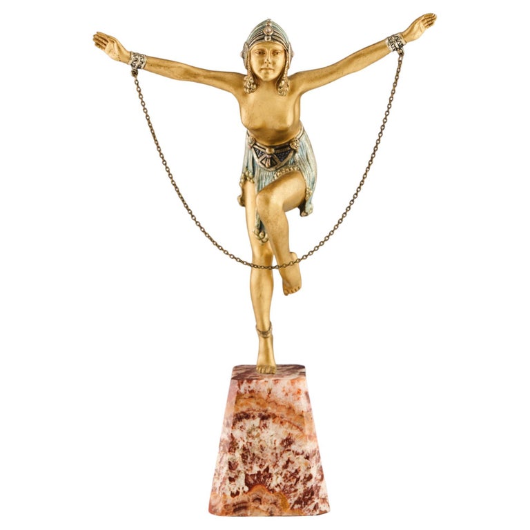 Vintage Demetre Chiparus Art Deco Bronze Sculpture signed on a marble base - Jeroen Markies Art Deco