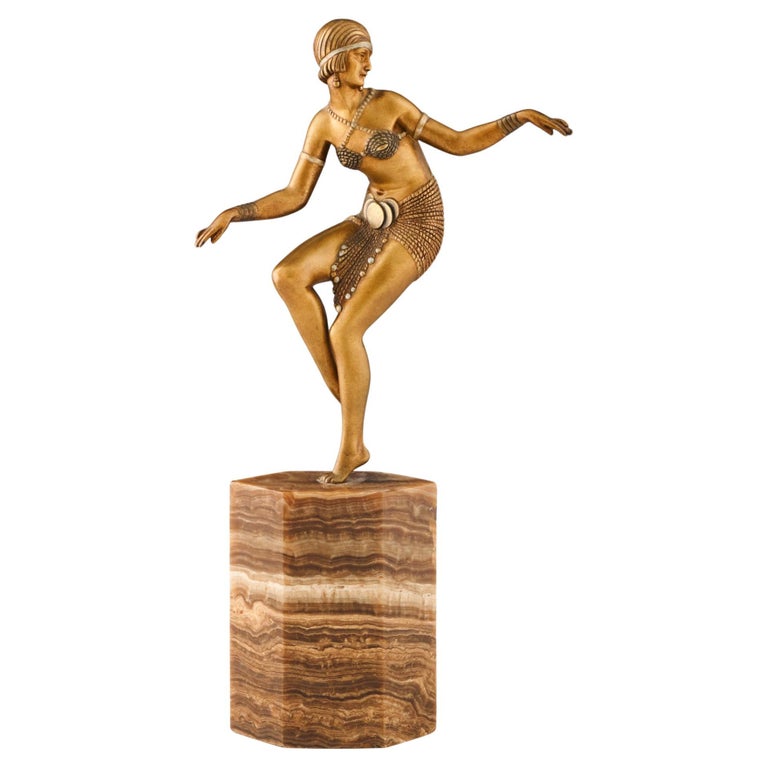 Original Art Deco Bronze Sculpture ' Delhi Dancer' By Demetre Chiparus Bronze and Marble - jeroen Markies Art Deco