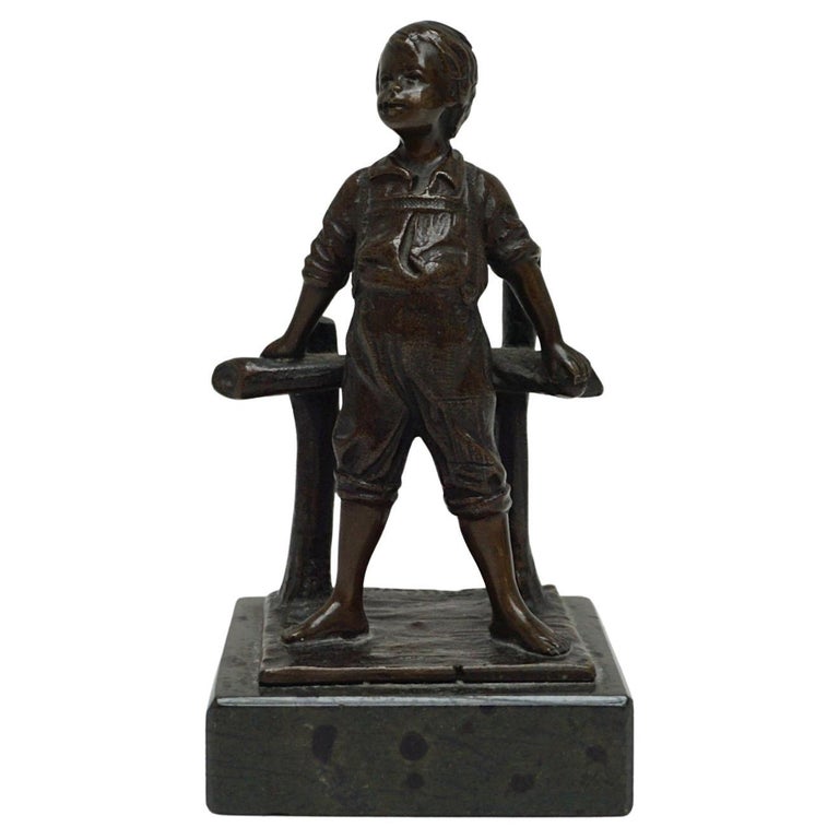Early 20th Century Bronze Figure of a Young Boy - Jeroen Markies Art Deco