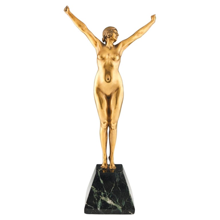 'Eveil' - 'Awakening' an Art Deco cold painted gilt bronze figure by Demetre Chiparus (1886-1947). Jeroen Markies Art Deco