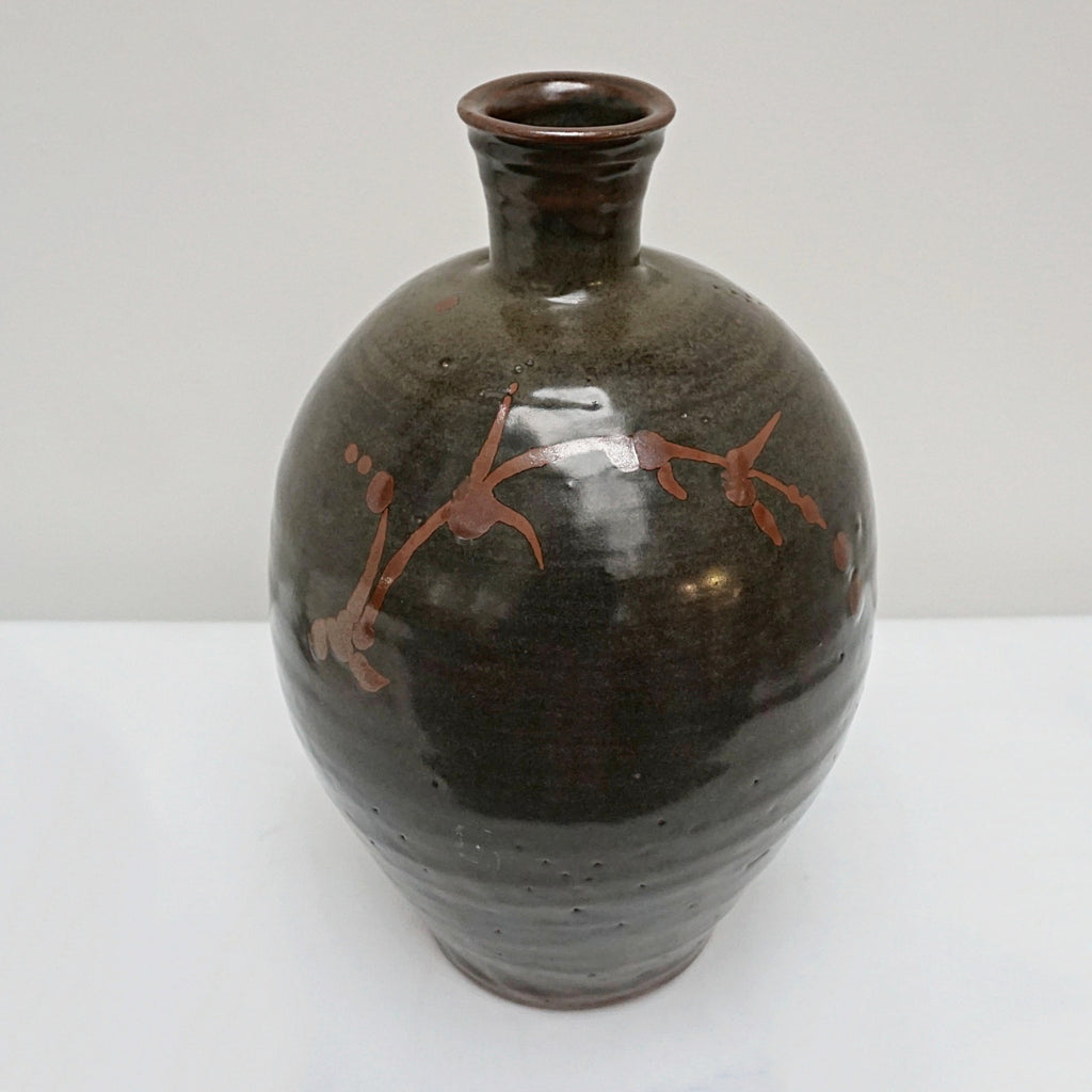 A Large Tenmoku Glazed Stoneware Vase by William Marshall - Jeroen Markies Art Deco