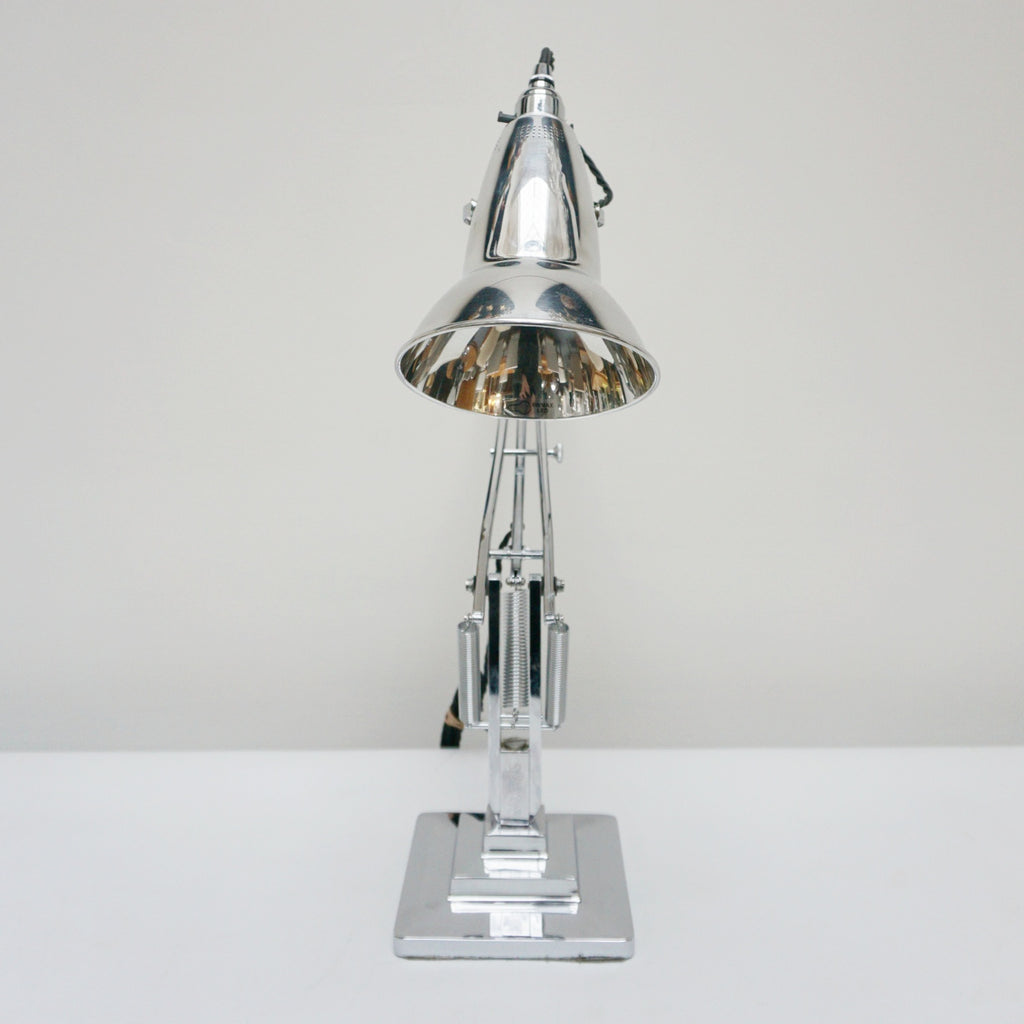 Three-spring' chromed and polished metal Anglepoise desk lamp by Herbert Terry & Sons.  Jeroen Markies Art Deco.