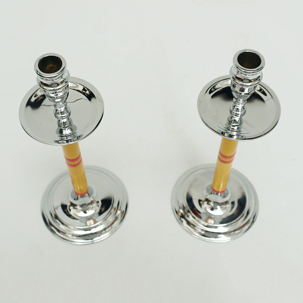 Art Deco Bakelite and Chromed Metal Candlesticks - Jeroen Markies Art Deco