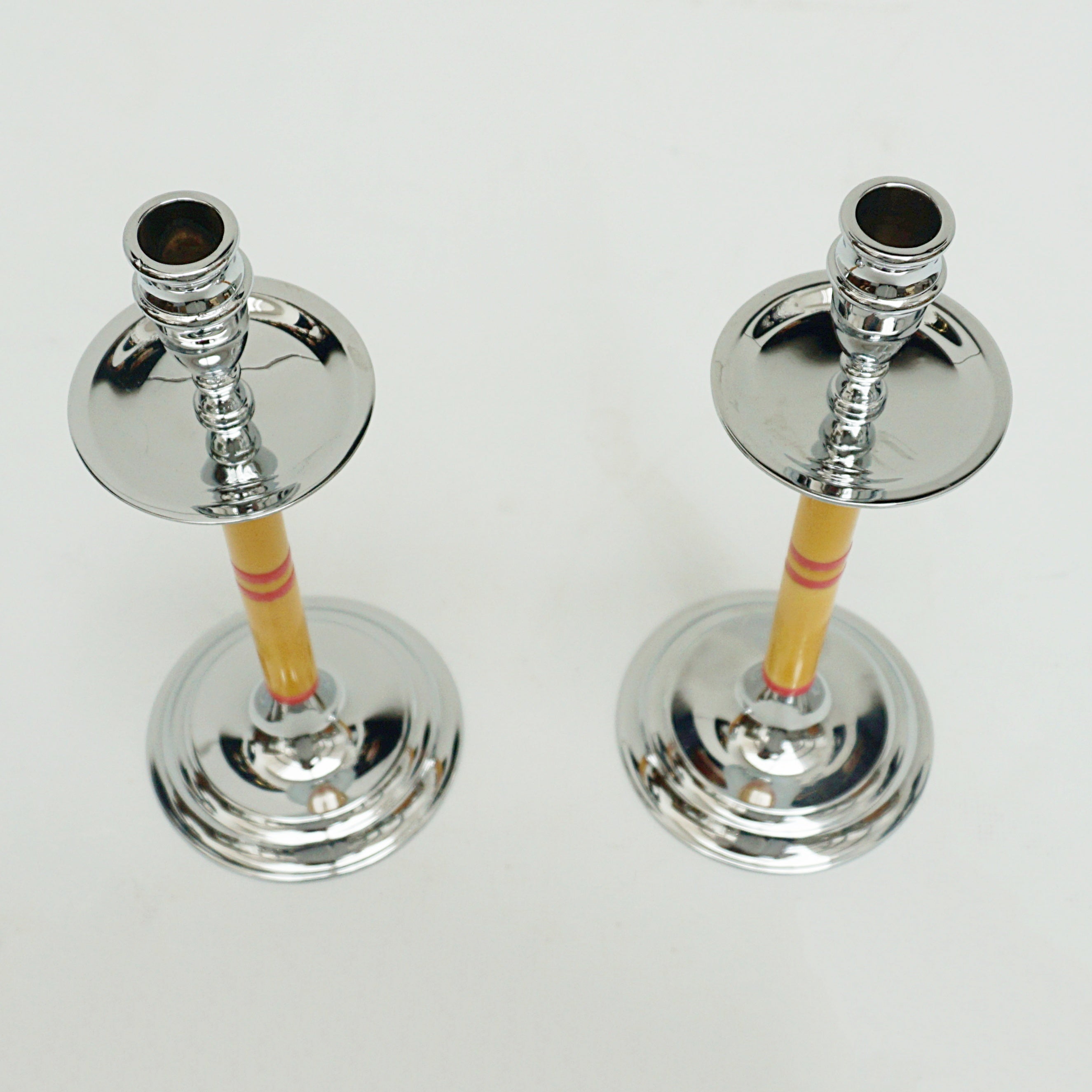 Art Deco Bakelite and Chromed Metal Candlesticks - Jeroen Markies Art Deco