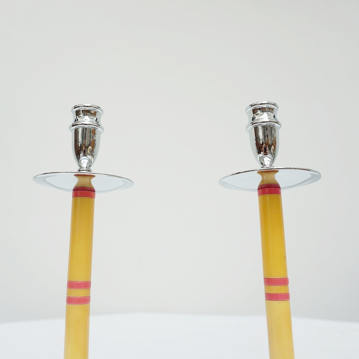 Art Deco Bakelite and Chromed Metal Candlesticks - Jeroen Markies Art Deco